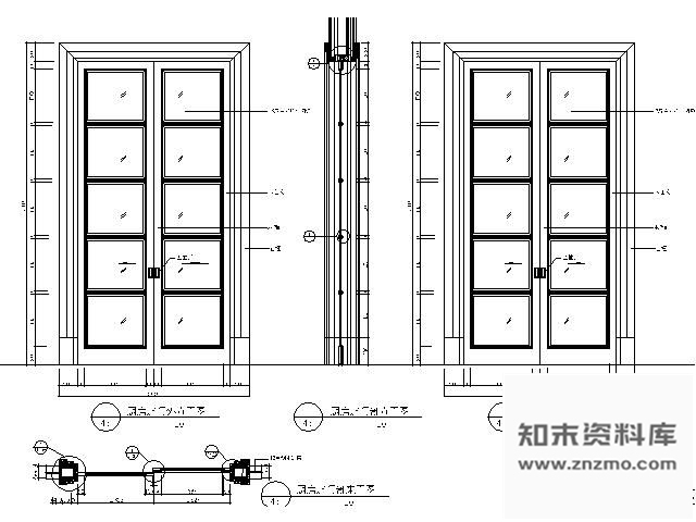 图块/节点厨房趟门详图 通用节点