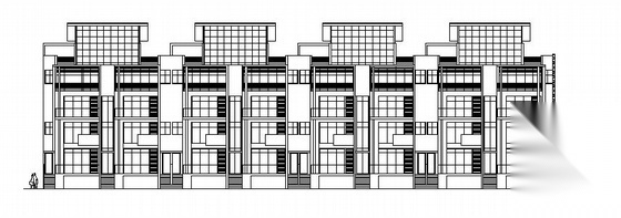 某四层K1型联排别墅建筑方案图