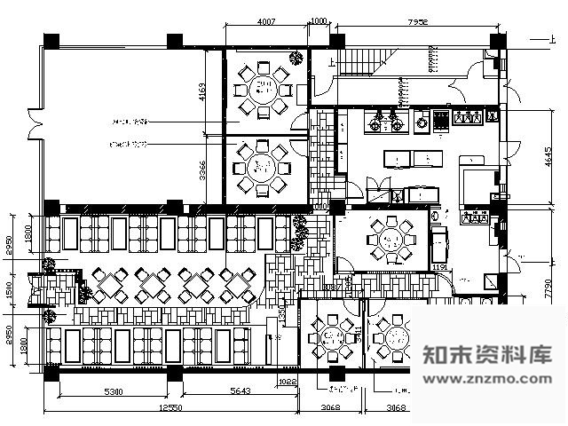 施工图北京望京某290㎡餐厅设计图