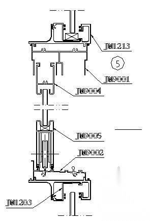 JM120明框幕墙节点详图 节点