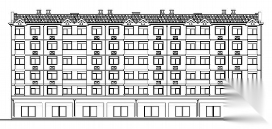 某六层坡屋顶住宅楼建筑方案图