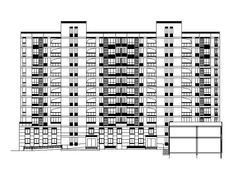 [浙江]高层框架结构混合型民用住宅建筑施工图（含商业...