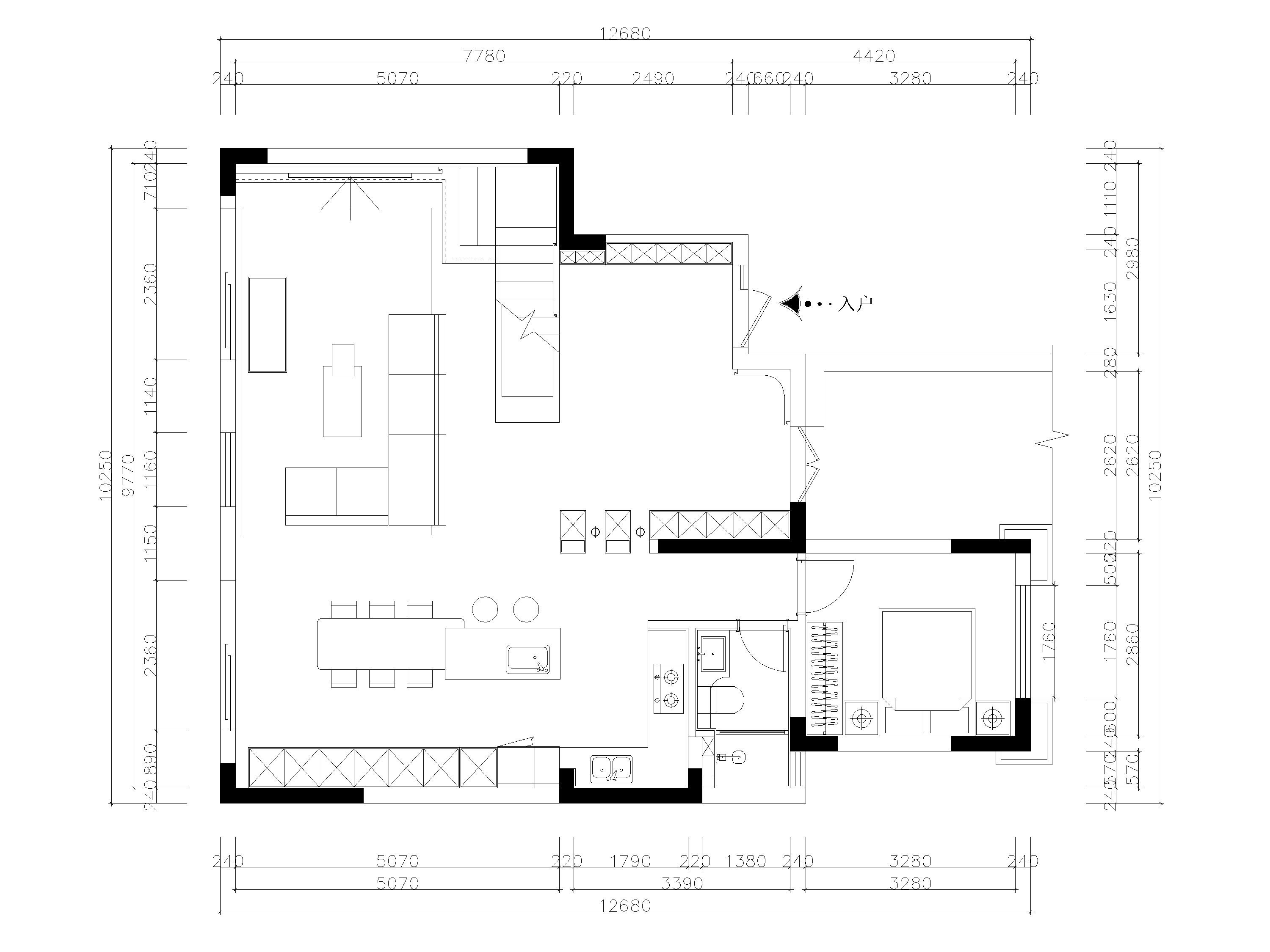 ​178㎡现代台式风两居室别墅私宅施工图