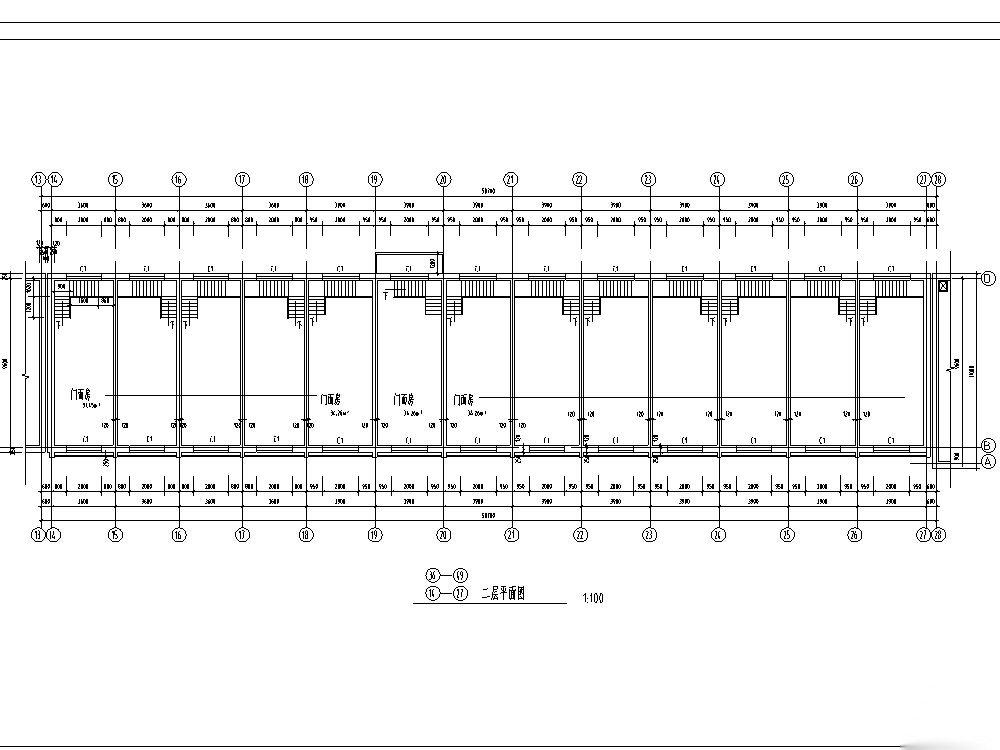 多层沿街商铺建筑设计方案施工图CAD