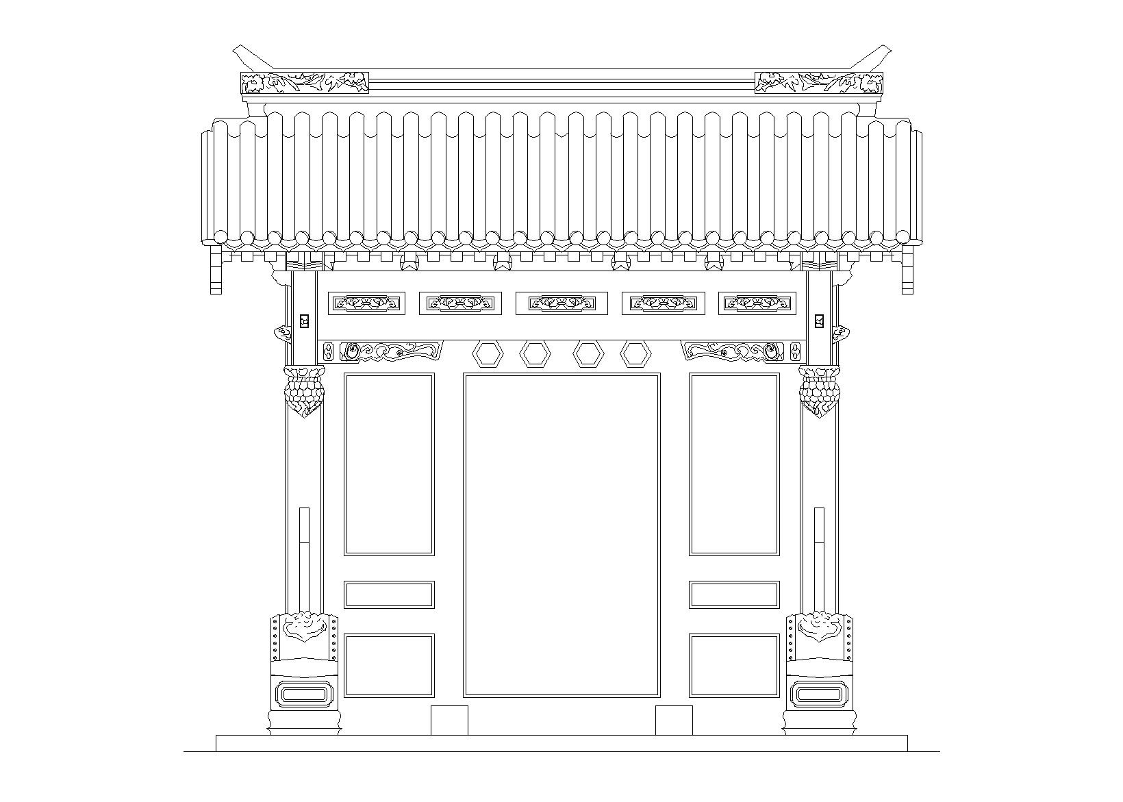 古建牌坊设计CAD图纸 建筑通用节点