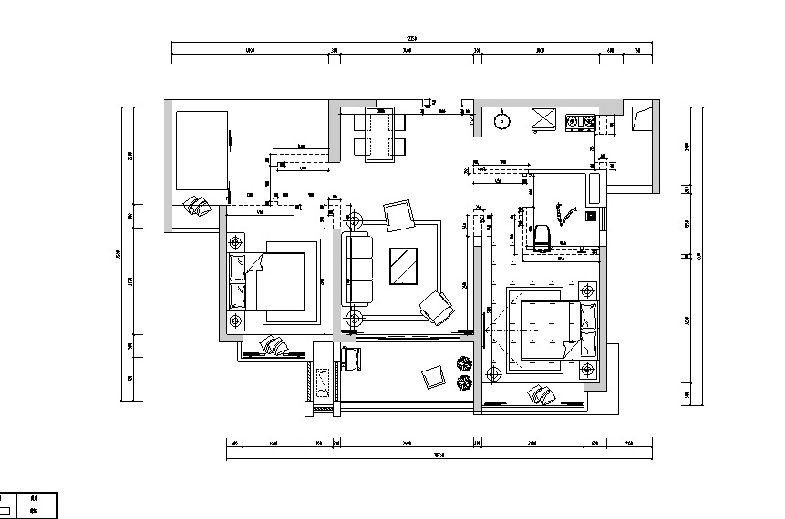 地中海风格东部现代城花园样板间设计施工图（附效果图... 平层