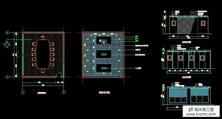 广告公司会议室cad带效果图