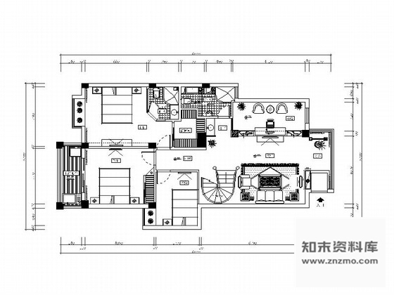 施工图浙江豪华欧式含阁楼别墅室内设计CAD施工图