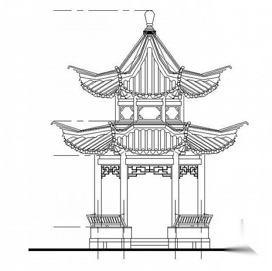 古建六角亭结构施工图（含建筑施工图）