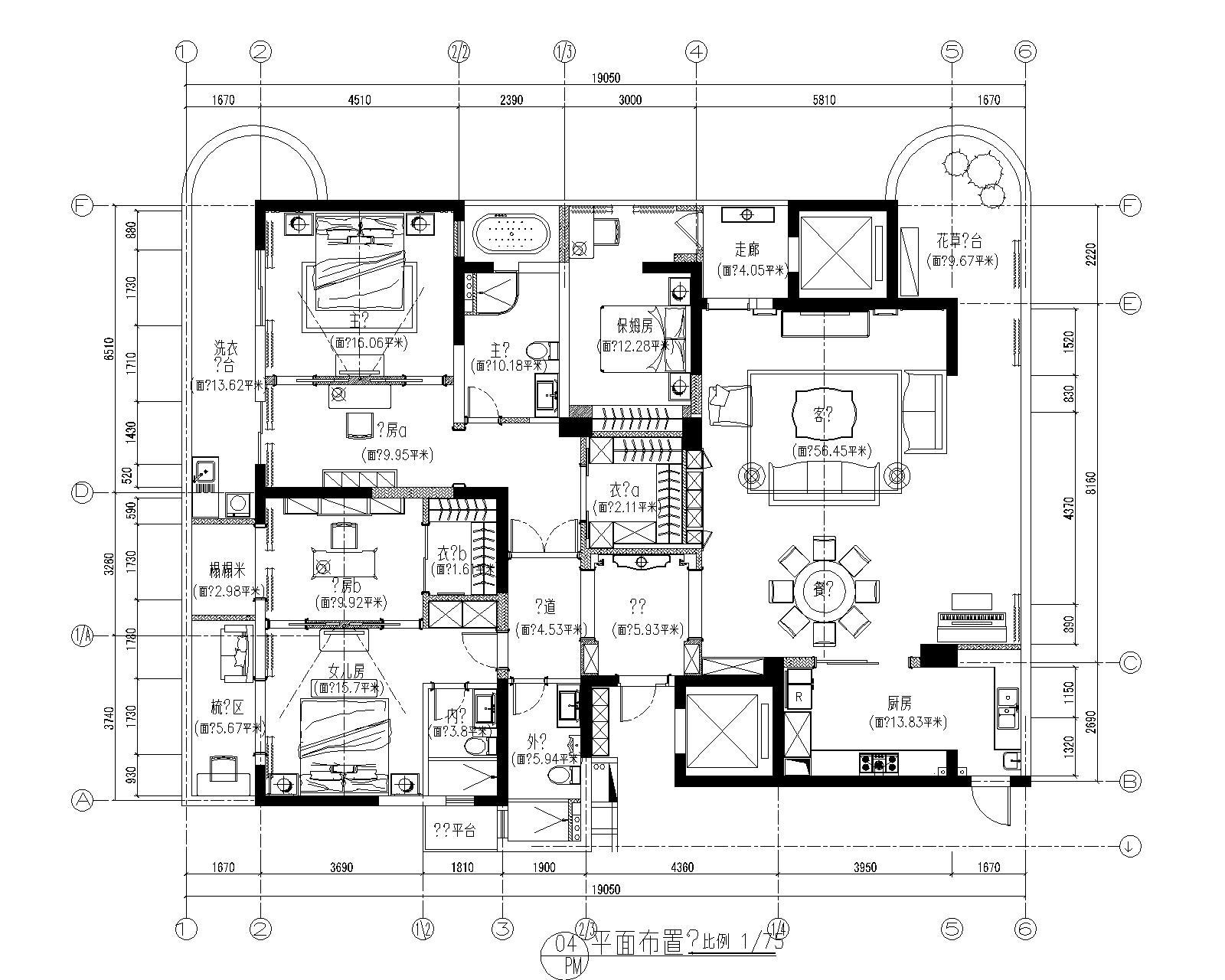 [南京]欧式小两居样板房室内设计CAD施工图 平层