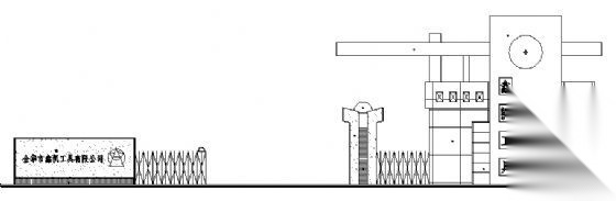 金华市某工具公司大门建筑方案图