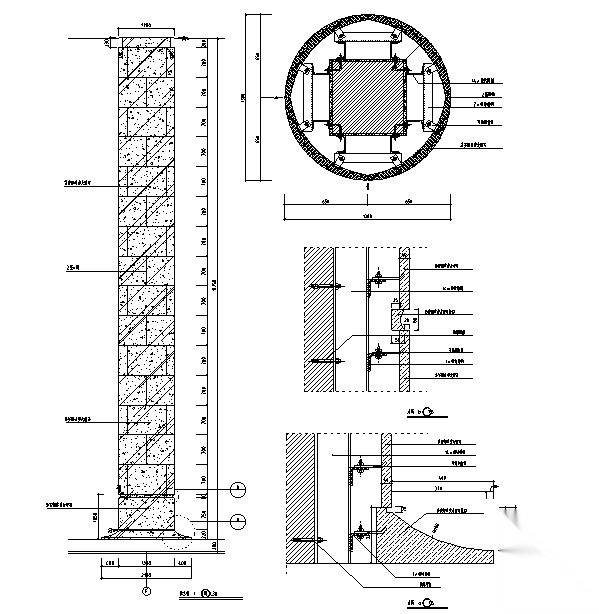 大理石包柱节点详图