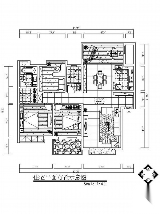 [南昌]简欧式三居室装修图（含效果图） 平层