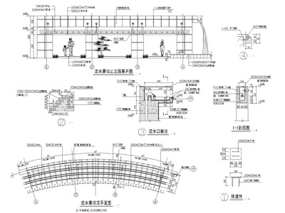 园林景墙施工CAD详图20例