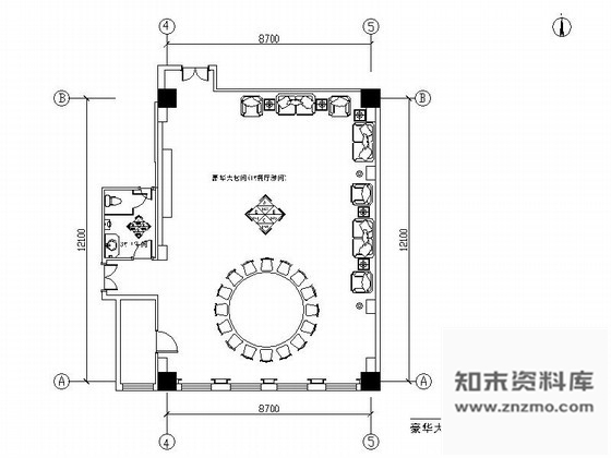 施工图某培训公司餐饮豪华包间装修图