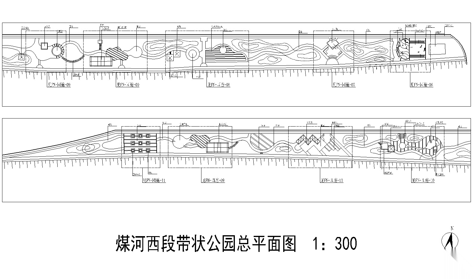 [河北]唐山煤河带状公园景观设计CAD施工图