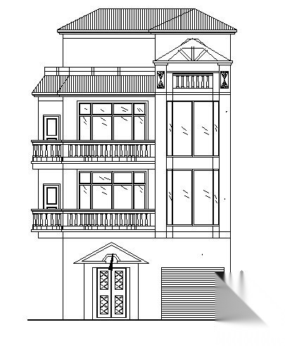 某四层私人住宅楼建筑方案图