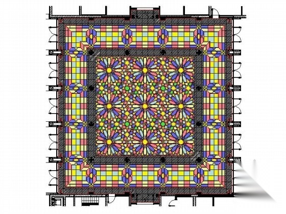 接待中心地面石材拼花CAD图块