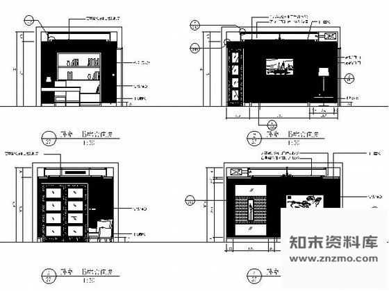 图块/节点样板房书房立面图Ⅱ