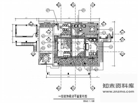 施工图某现代农家乐度假会所室内装修图