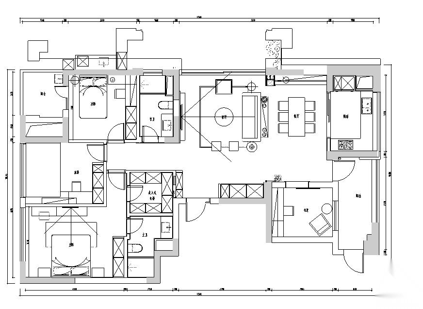 理性与感性|富阳绿城景和园住宅设计施工图（附效果图） 平层