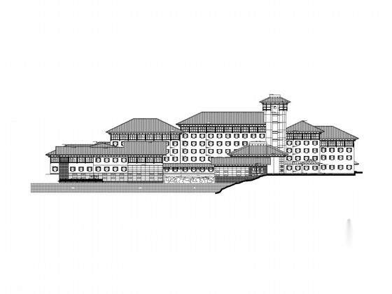 [江西]四层新中式风格宾馆建筑施工图