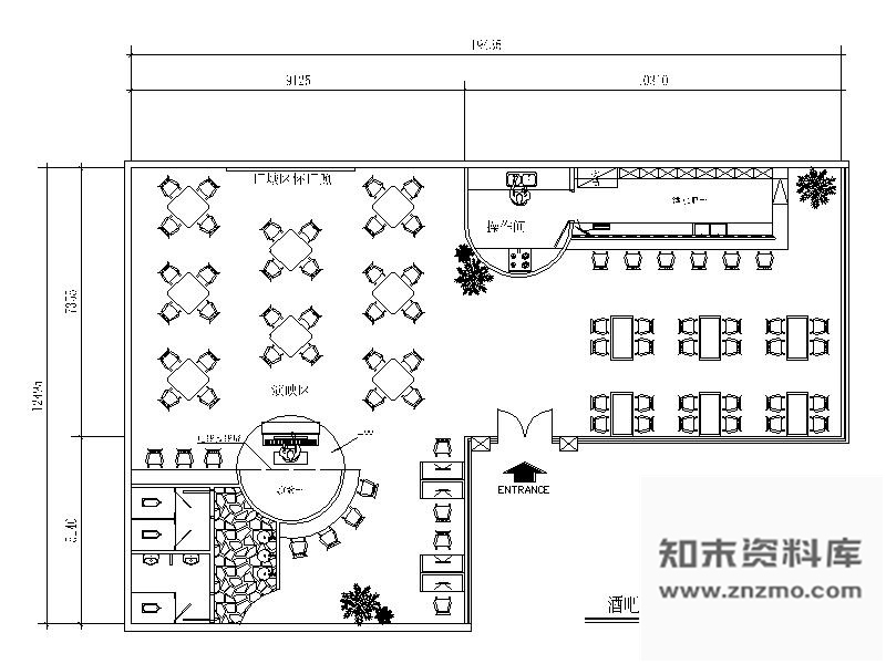 施工图福州某电影怀旧酒吧装修图含实景和效果