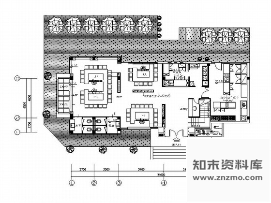 施工图南京时尚铁板烧餐厅装修施工图含效果