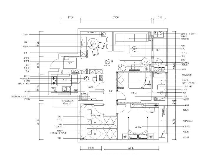 铭筑设计-浙江杭州雅居施工图+效果图 平层