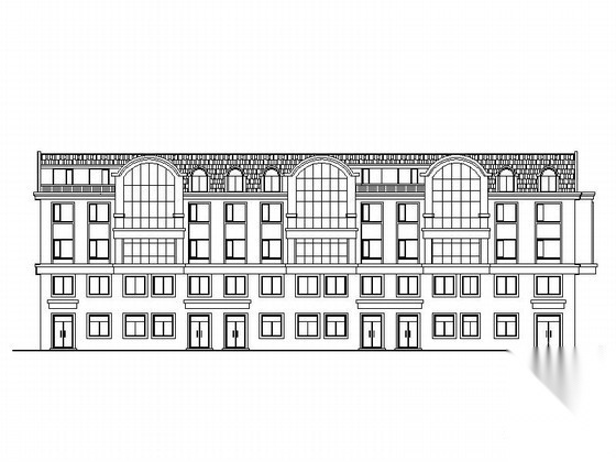 [黑龙江]某四层塔式商住楼建筑方案图（4号）