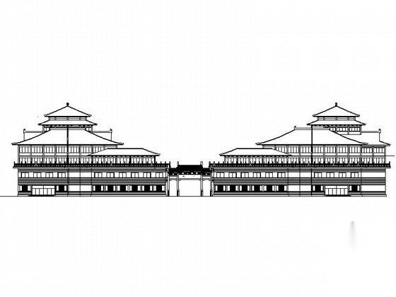 仿古建 海盐某商业 旅游娱乐中心 1 2号楼 建筑方案