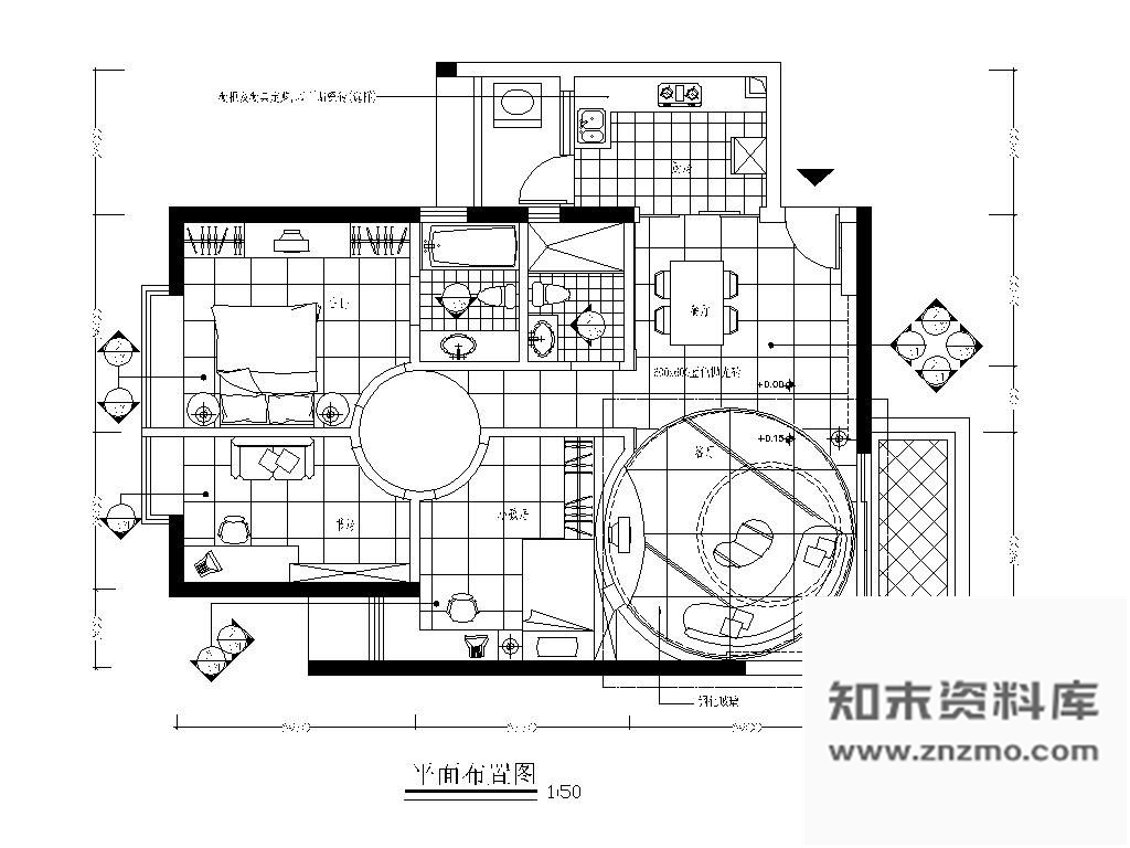 图块/节点个性三居户型平面图