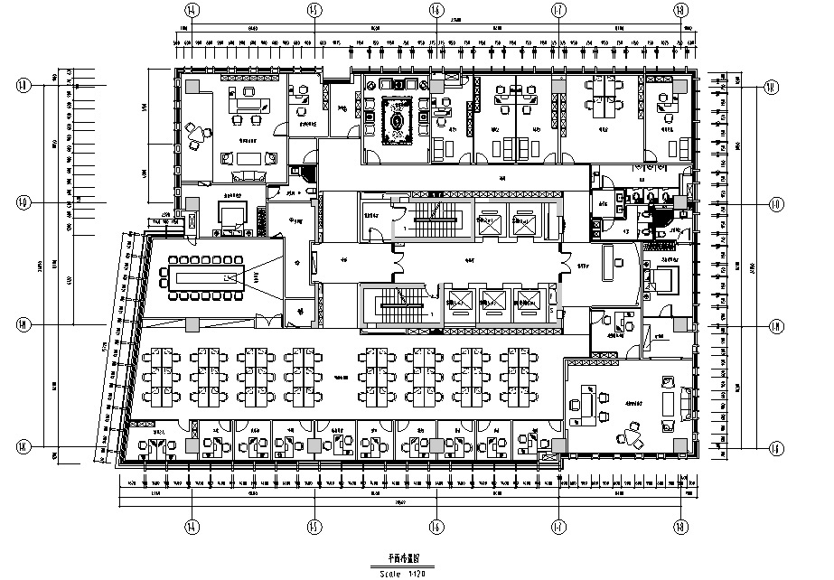 现代风格办公空间设计施工图（附效果图+材料表）