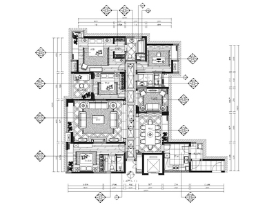 [湖南]岳阳208㎡欧式样板间施工图+实景拍摄 平层