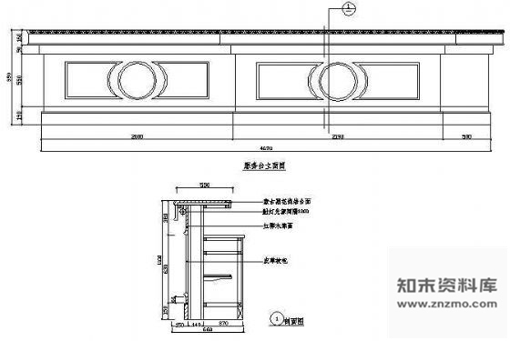 图块/节点服务台立面图1 前台