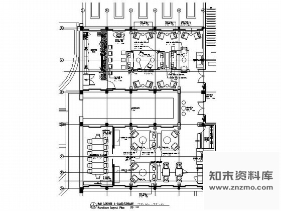 施工图四合院度假酒店大堂接待区装修施工图