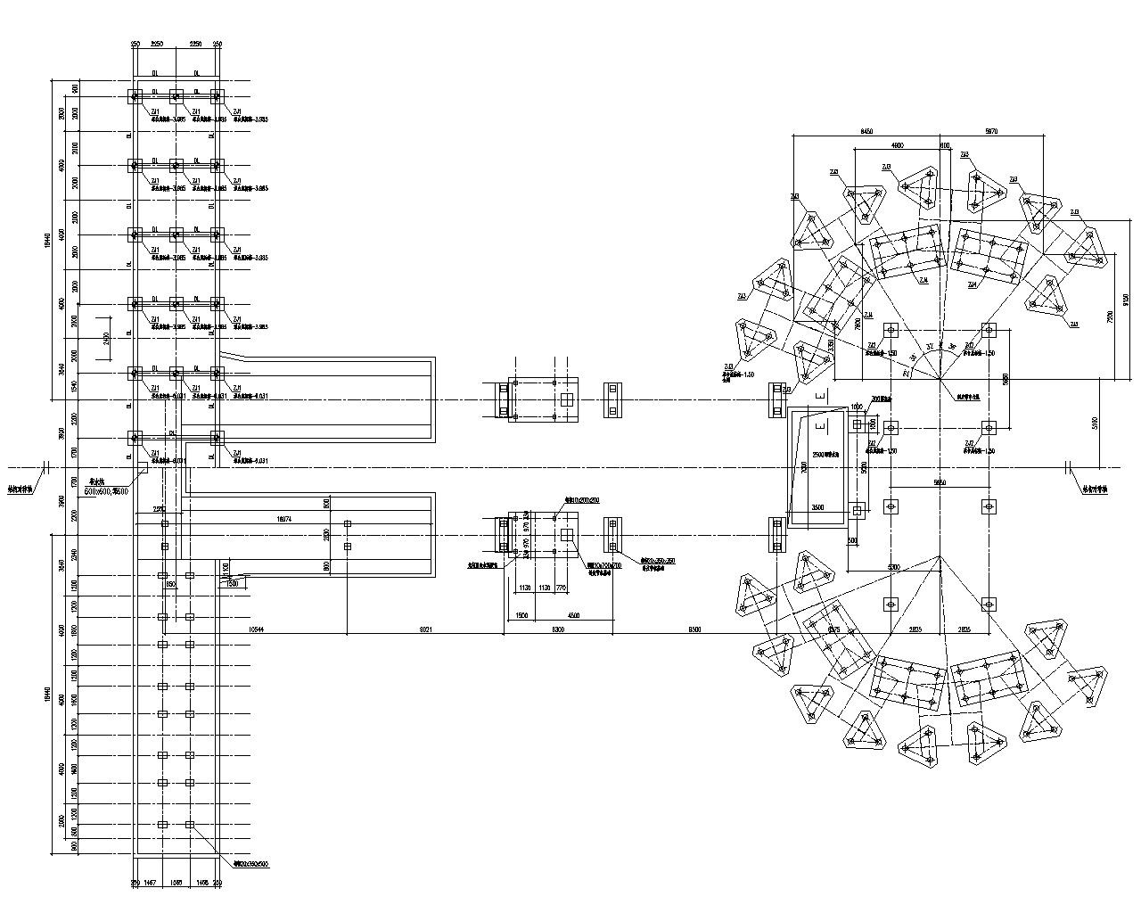 搅拌站桩基础混凝土结构施工图（CAD） 混凝土节点