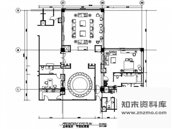 施工图国际大酒店总统套房装修图