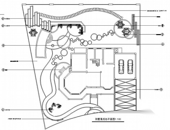 别墅庭院设计总平面及细部详图