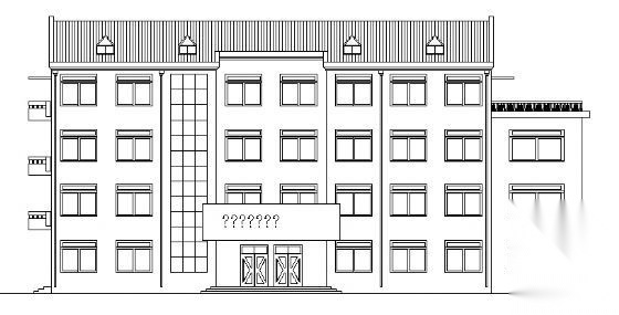 某铁路四层用房(站调楼)建筑方案图