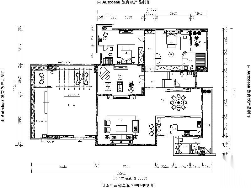 [广东]知名地产集团观城别墅样板房室内设计施工图（含效...