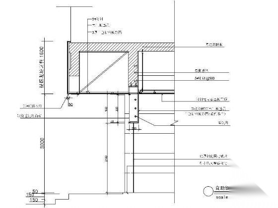 自助银行门 剖面详图 通用节点