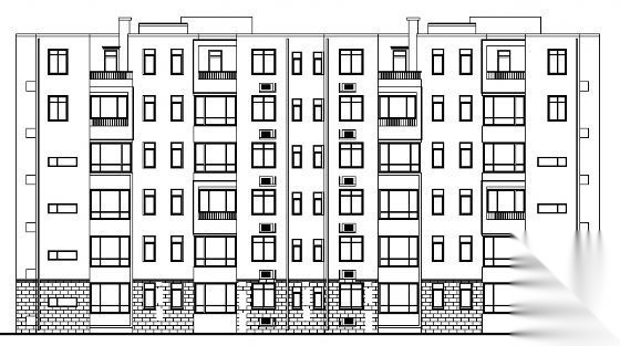 天津西青区某六层住宅楼建筑方案图