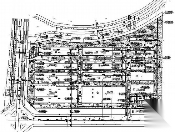某厂区道路设计平面图 工业园区景观
