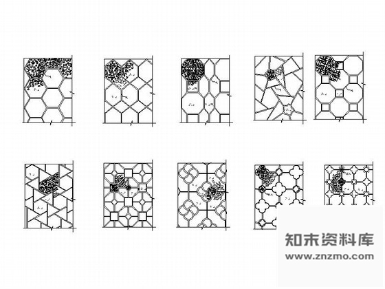 图块/节点大理石拼花及地毯拼花CAD图块下载