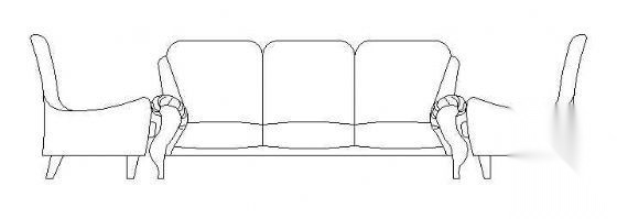 沙发立面CAD图块8