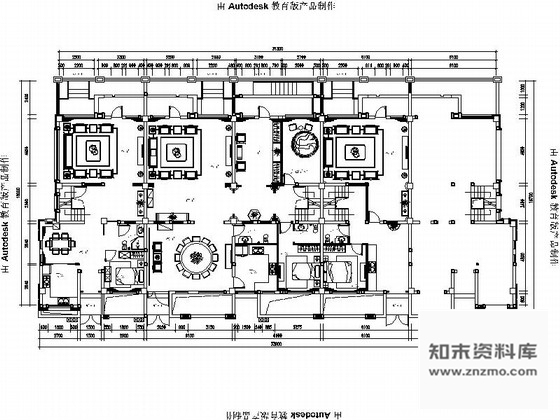 施工图大理中式典雅大气别墅室内设计CAD施工图(含效果图