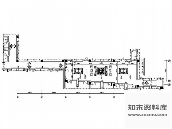 施工图西安某国际酒店豪华中厅走廊内装修图