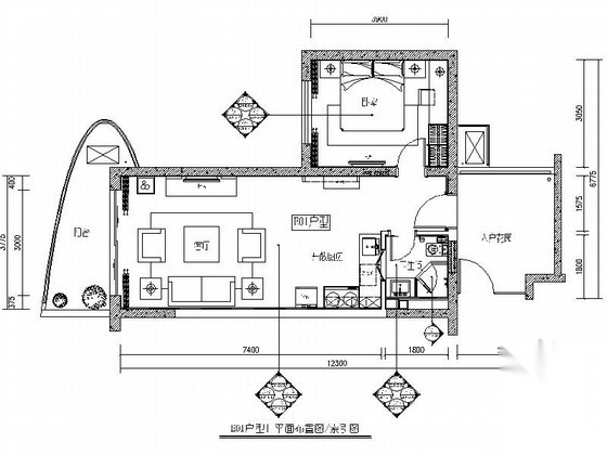 [海南]滨海度假中心典雅一居室样板间装修施工图