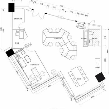 新中式办公室整套施工图